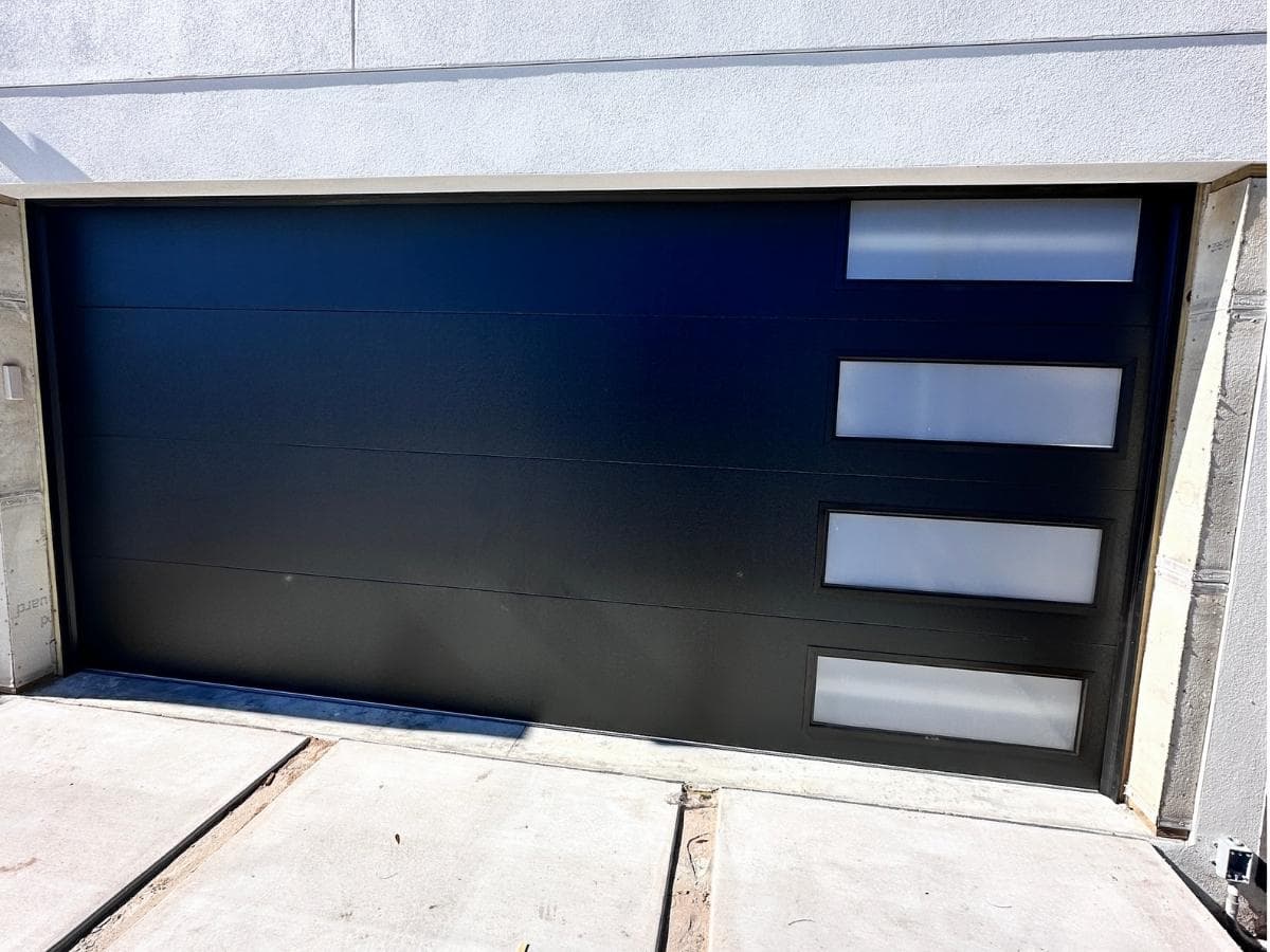Modern residential garage door at a home in Fort Myers, Florida